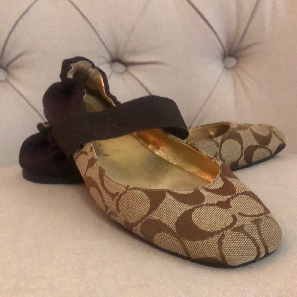 Coach brown ballet shoes